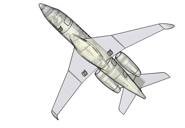 3d falcon 2000s business jet - Falcon 2000S Business Jet Solid Assembly Model by RodgerSaintJohn